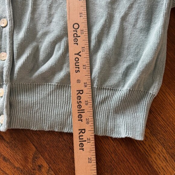 Talbots Womens Sz L Cardigan Sweater 100% Silk Light Blue Button-Up - Picture 7 of 8